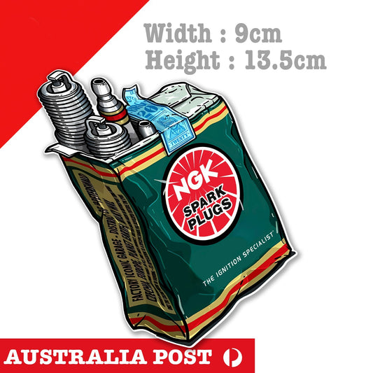 NGK Spark Plugs Logo Cigaret package, The Ignition Specialist  Sticker