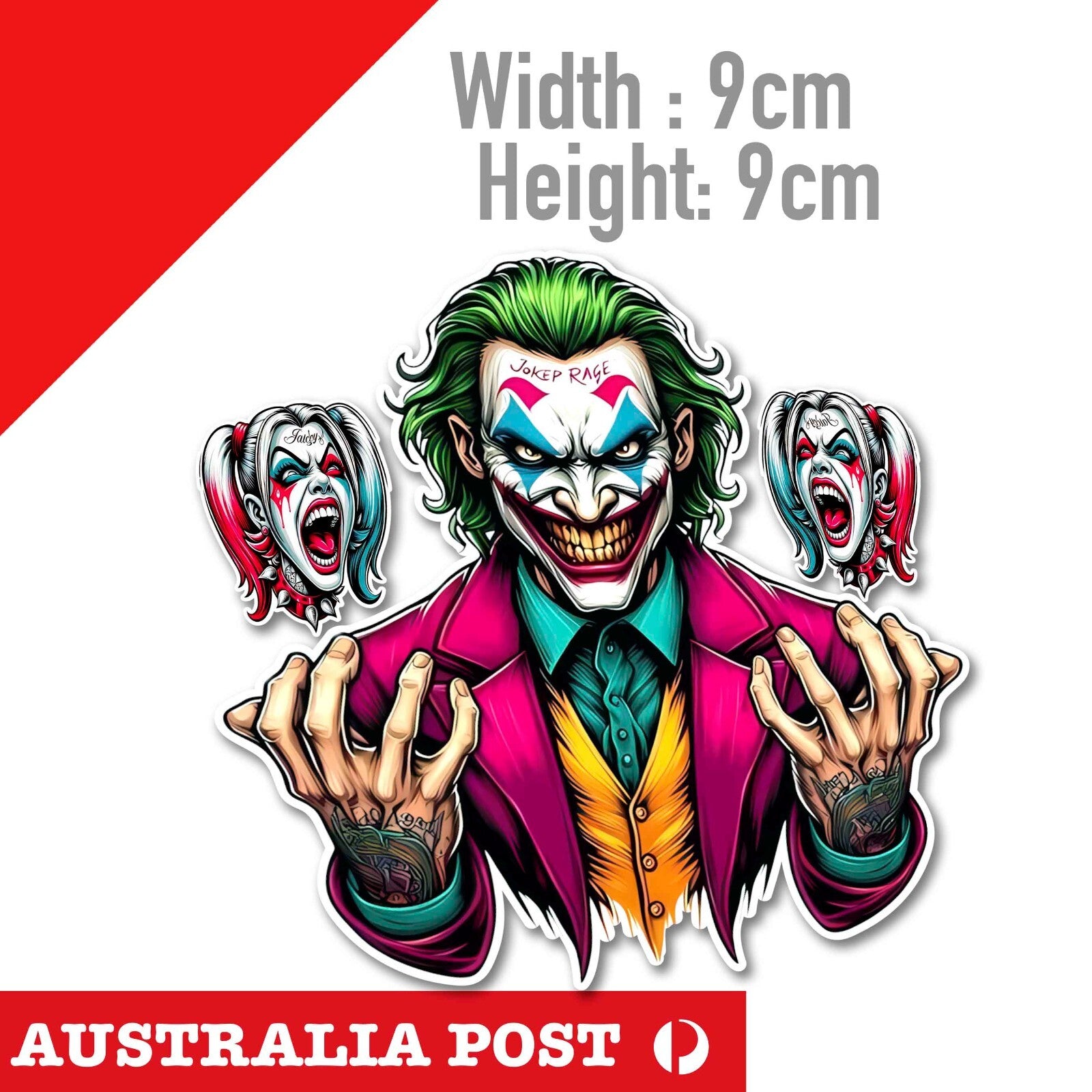 Harley Quinn Head and Joker ,Laptop, Car, Window, DC Joker Sticker