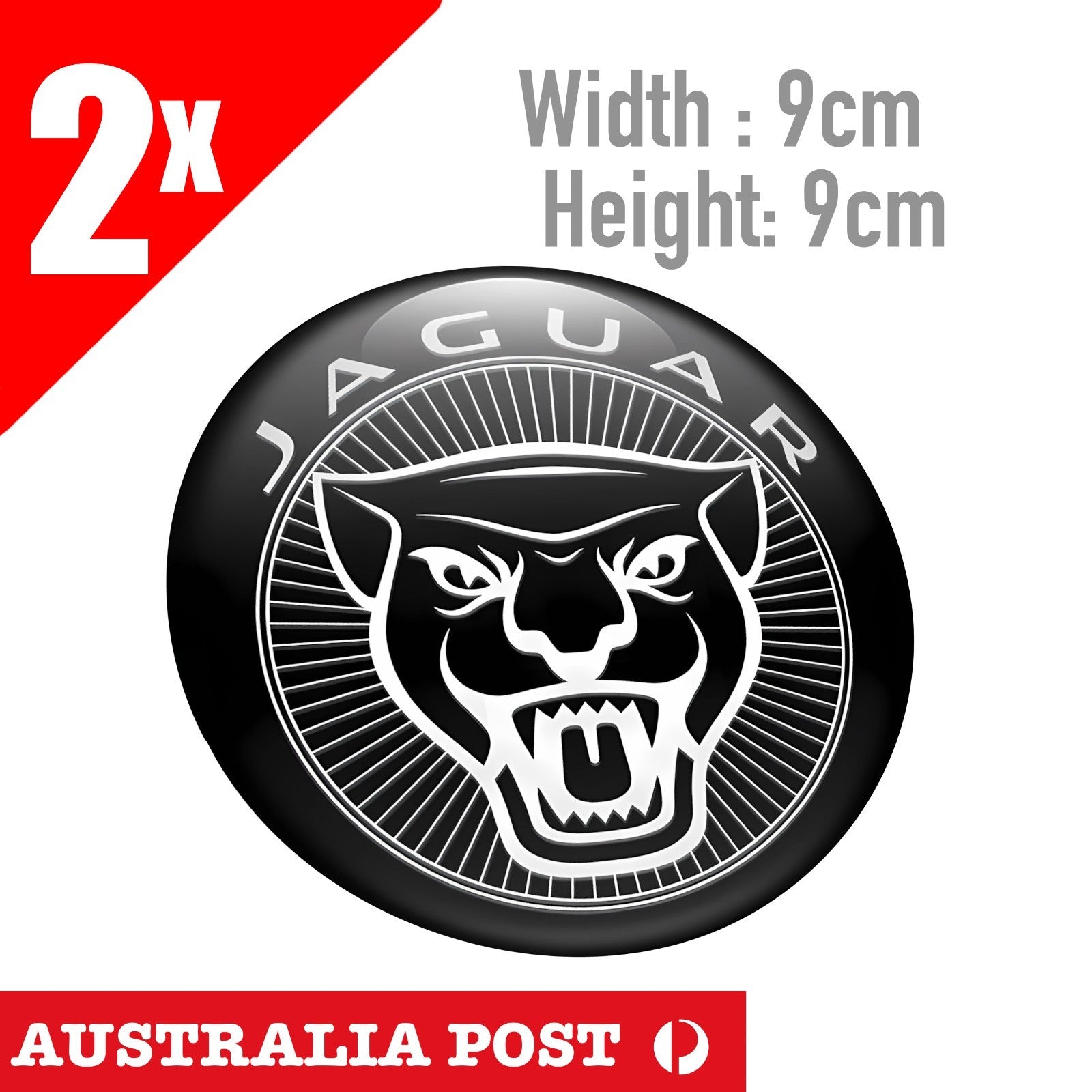Jaguar Round Logo Silver Black Jag  Sticker