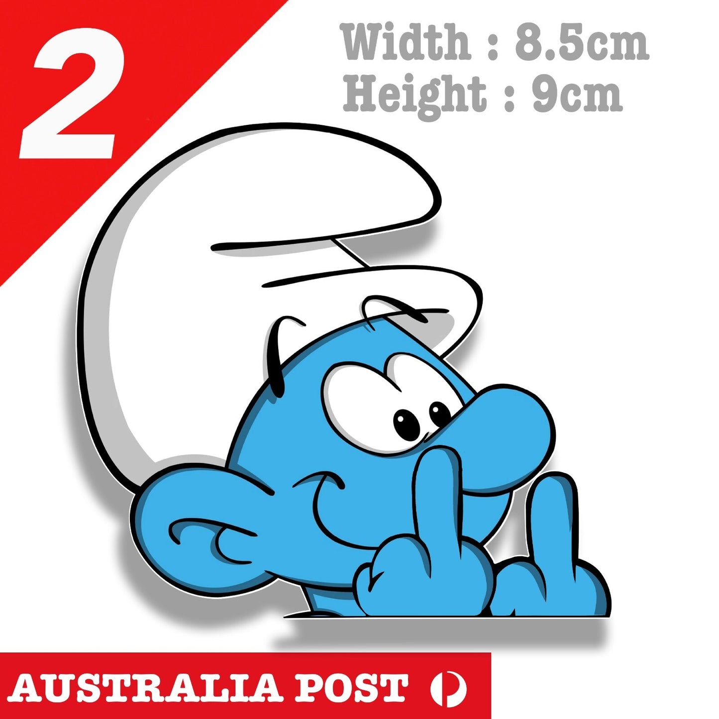 Smurf Middle Finger Funny Cartoon Character  Stickers