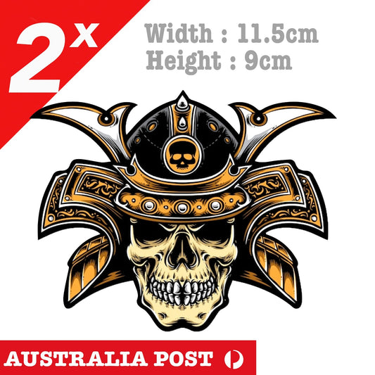 SAMURAI Skull Death Helmet - Motorcycle, Helmet, Car, Ute, Truck Sticker
