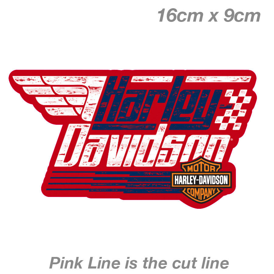 Harley Davidson Motor Cycles Red Logo  Laptop , Dyna Tank  Sticker 