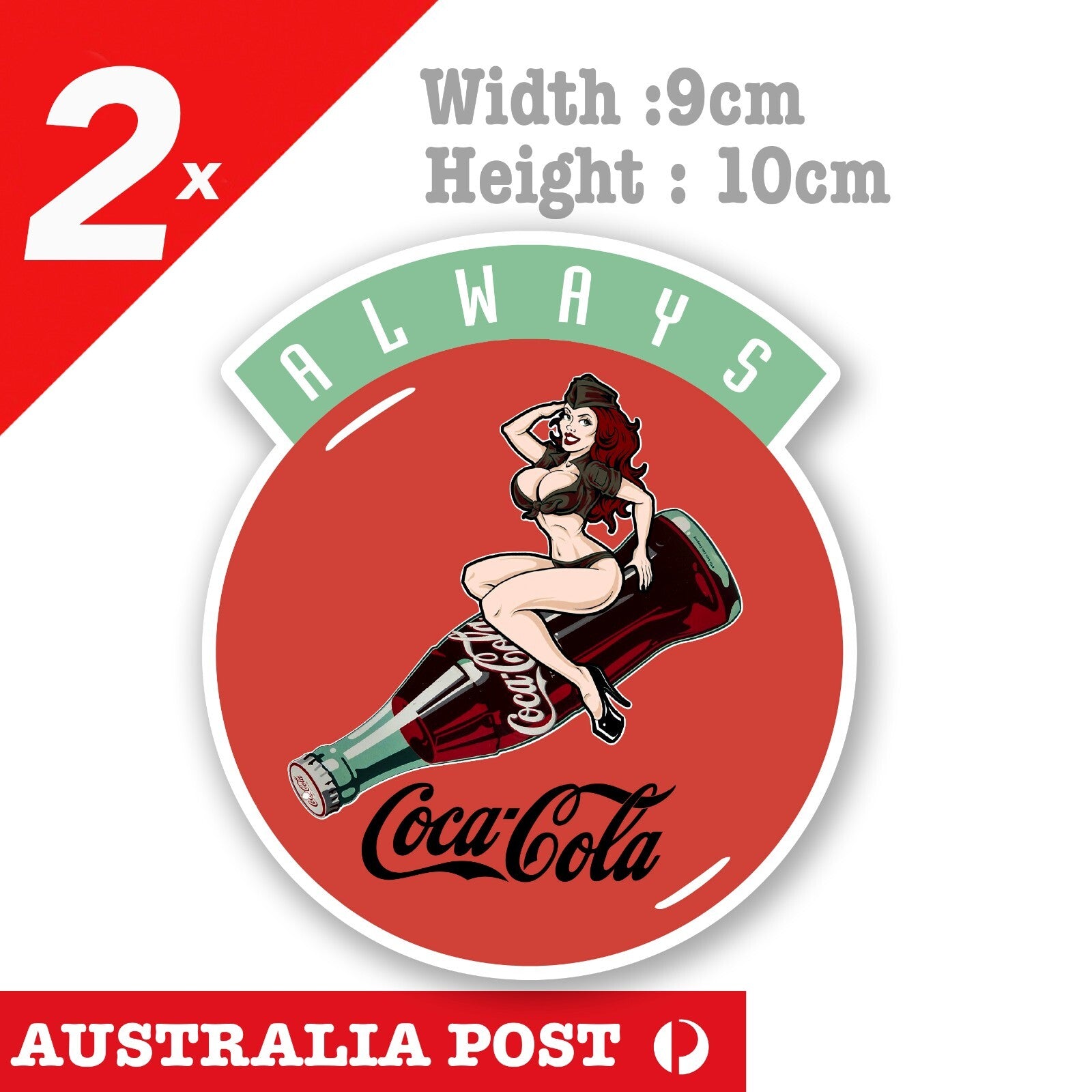 Coca Cola Old Vintage Retro Sign - Always Coca Cola Sexy Pin Up Girl Sticker