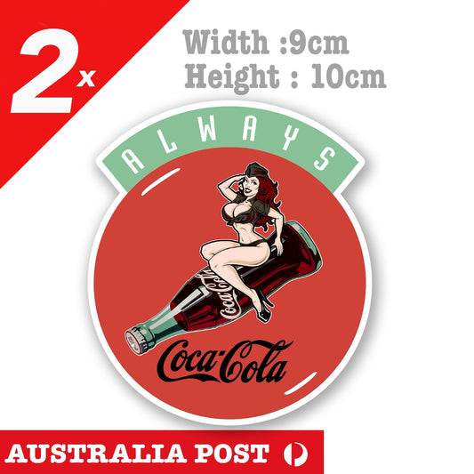 Coca Cola Old Vintage Retro Sign - Always Coca Cola Sexy Pin Up Girl Sticker