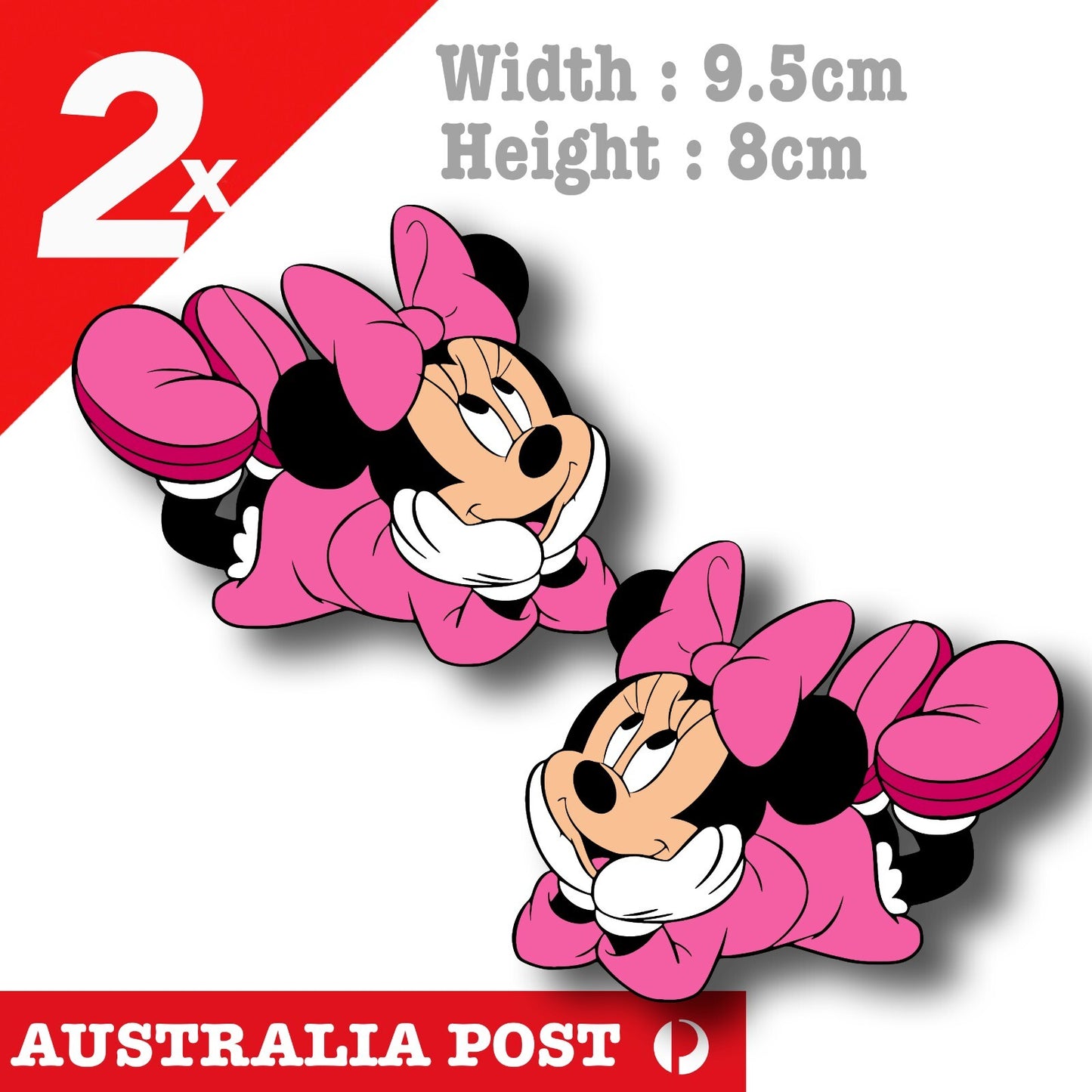 Minnie Mouse Disney Cute Pink Outfit Laying Down Cartoon Decal Sticker