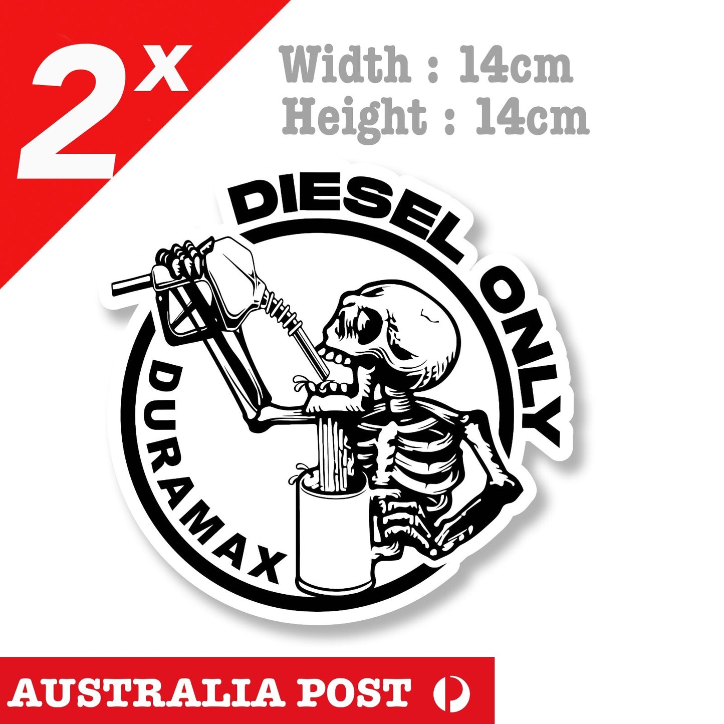 Diesel Only Skull Funny Diesel Logo  Laptop , Car, Ute, Truck Sticker