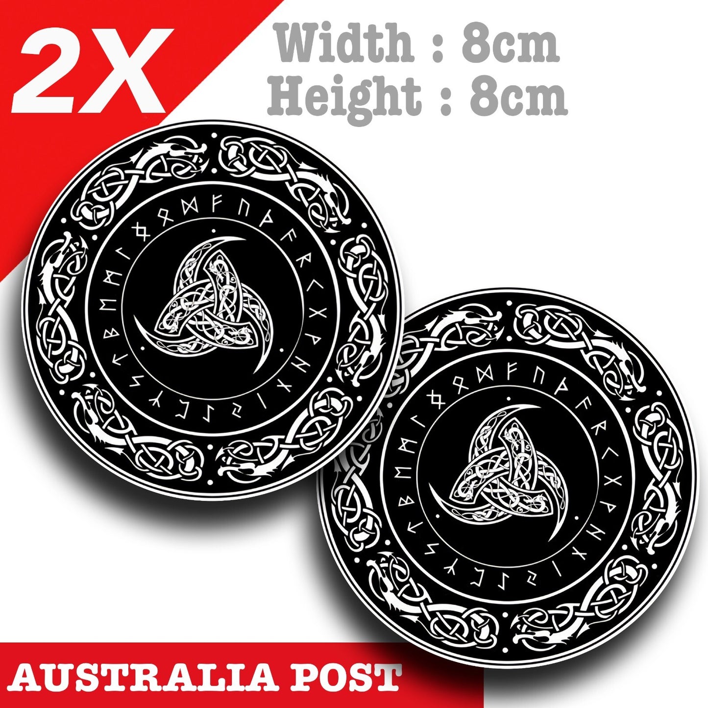 Odin Viking Age The Triple Horn of Odin, mythology badge Vinyl  Stickers