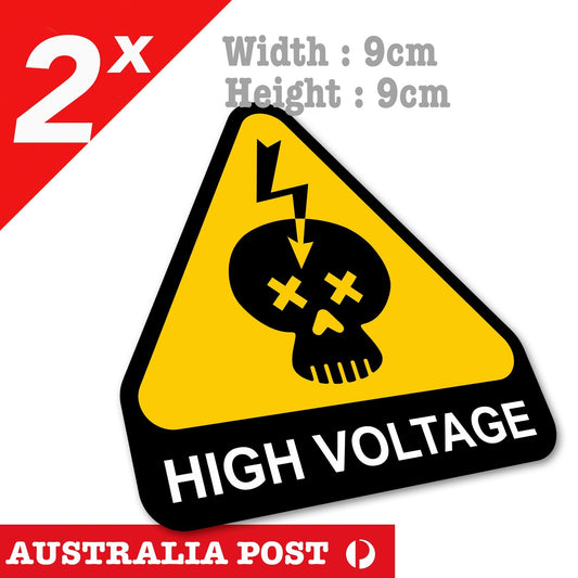 Electricity  High Voltage Warning Funny Sign, Electricity  funny Sign x2 Sticker