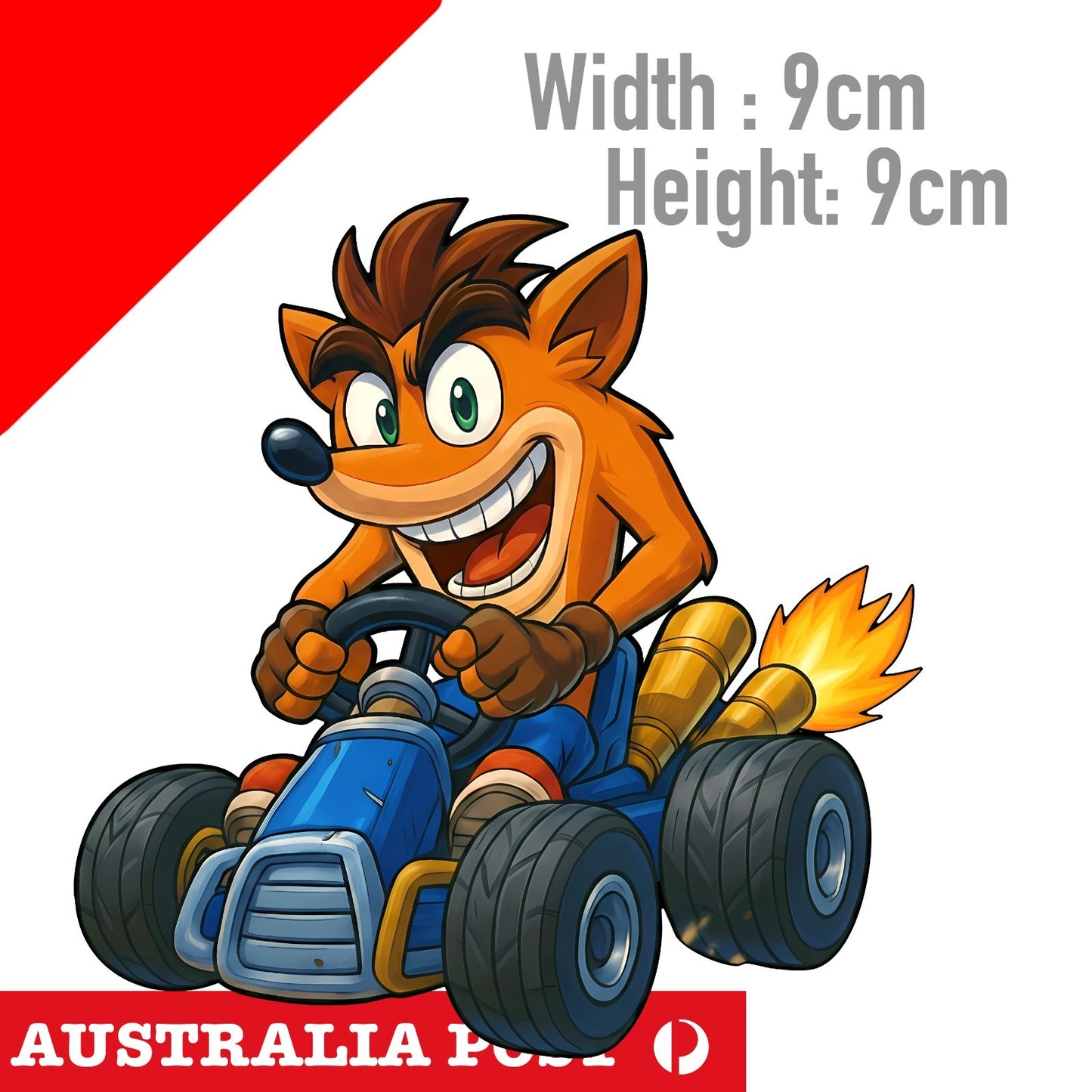 Crash Bandicoot Fox Go Cart Racing - Video Game Decal Logo Sticker