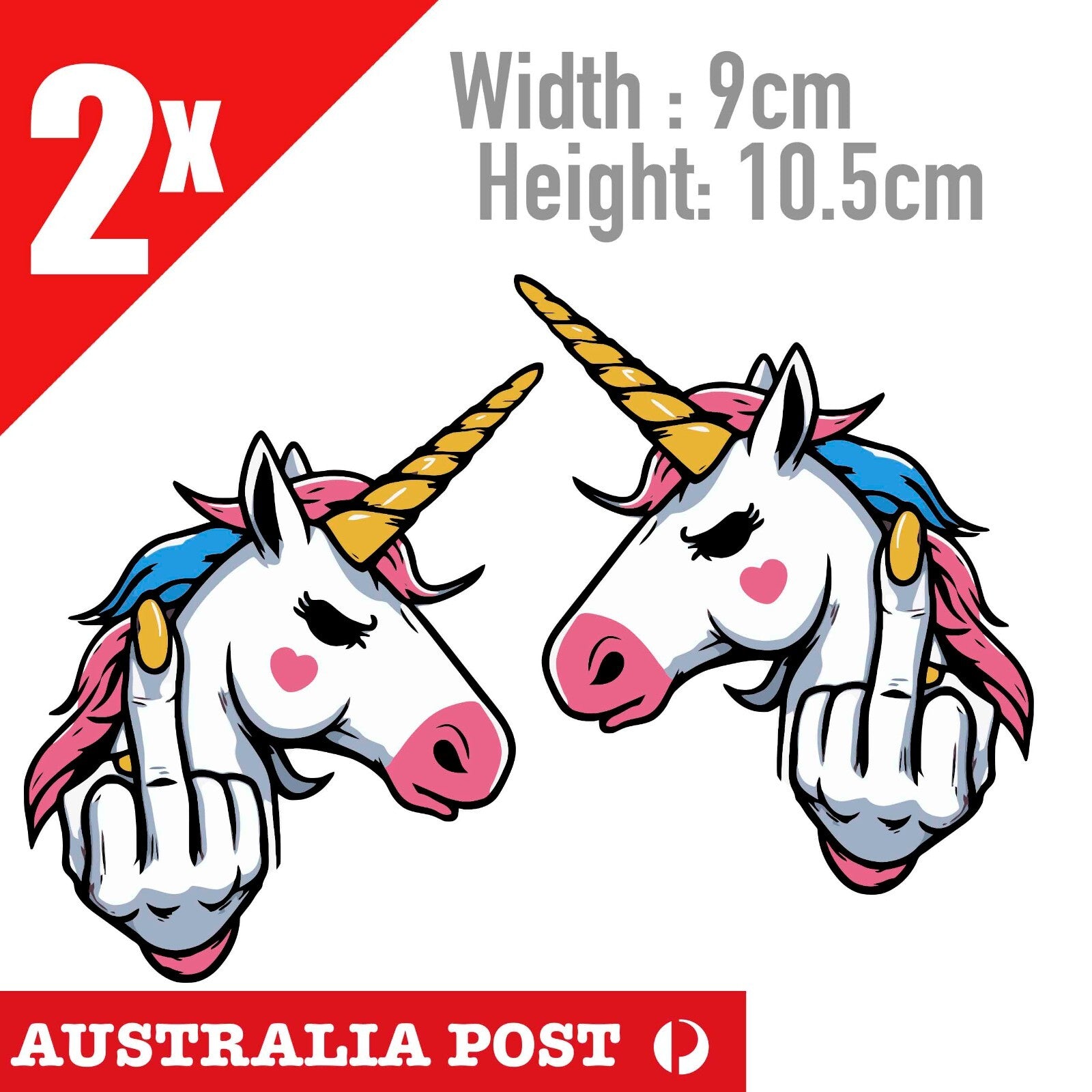 Unicorn Horse Middle Finger Car Window, Laptop  Stickers