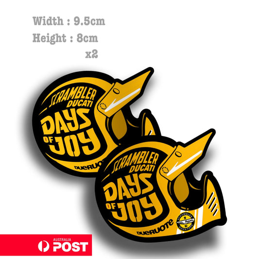 Ducati Scrambler Helmet Motorcycle Logo Vinyl  Stickers