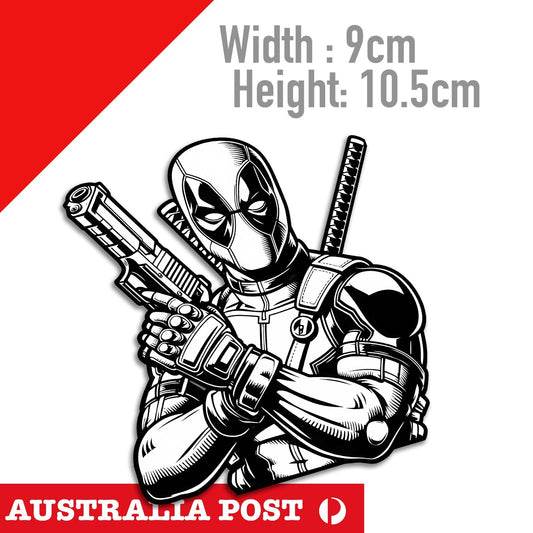 DeadPool Black and White Funny Deadpool Marvel Sticker