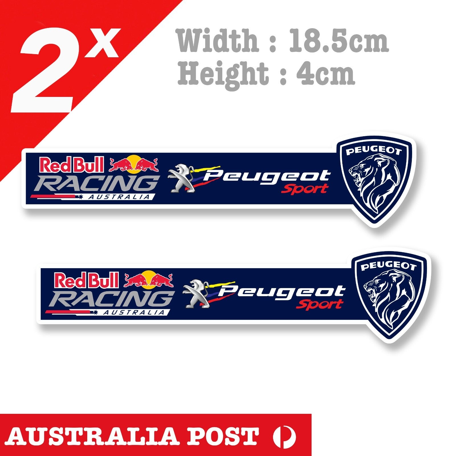 Peugeot Sport Badge Red Bull Australia Racing Ralli Ute Car 4x4  Vinyl Sticker