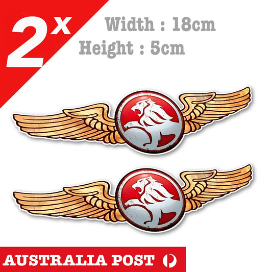 HOLDEN Car Logo WINGS  - Rusted, Damaged, HOLDEN Commodore  Stickers
