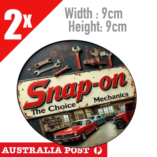 SNAP ON TOOLS Logo Rustic Damaged Retro Round Style Stickers