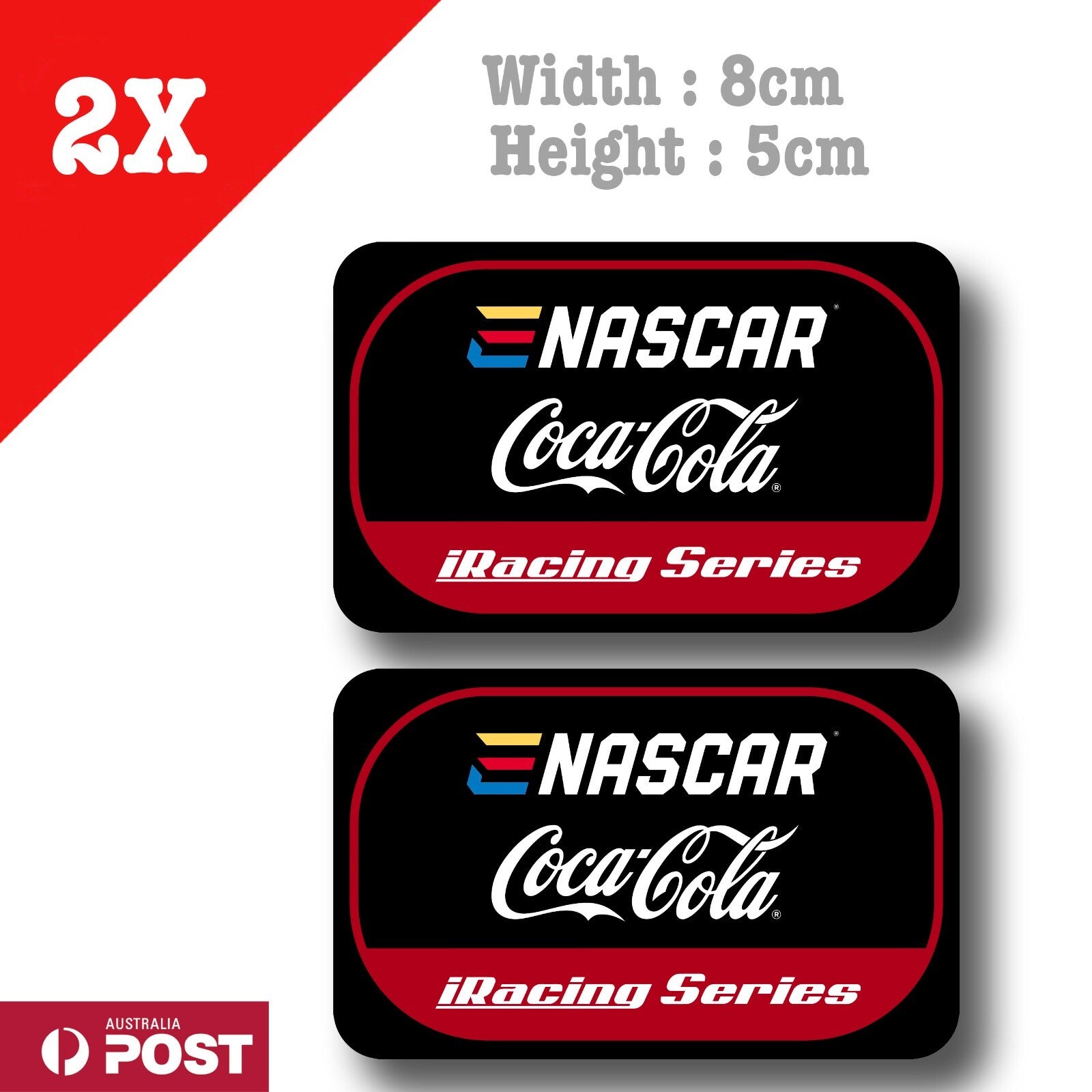 Coca Cola NASCAR iRacing Series  x2  Laptop , Car  Decal Sticker 