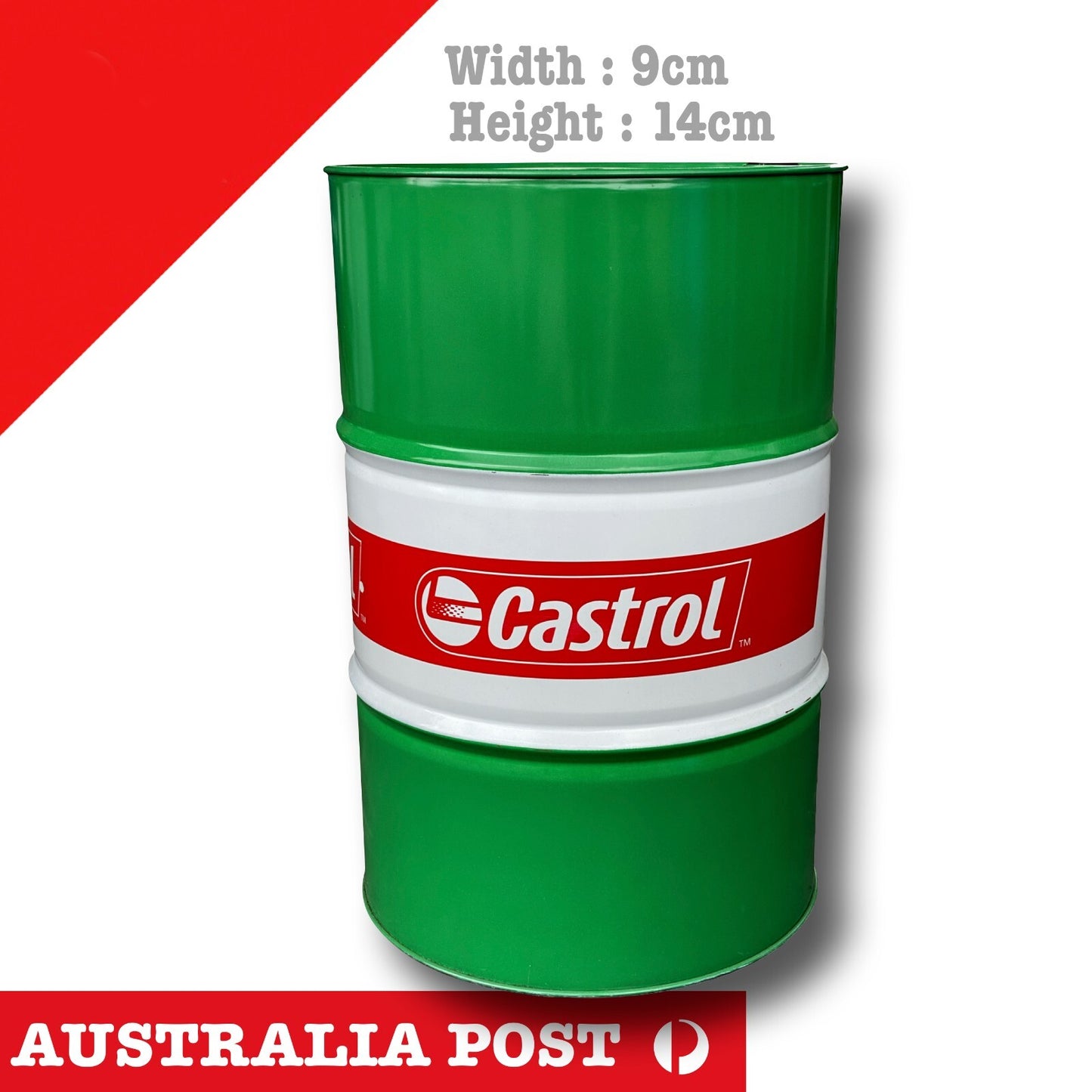 Castrol Hysol MB50 Engine Oil Drum Barrel Vintage Rusted Oil Can Sticker