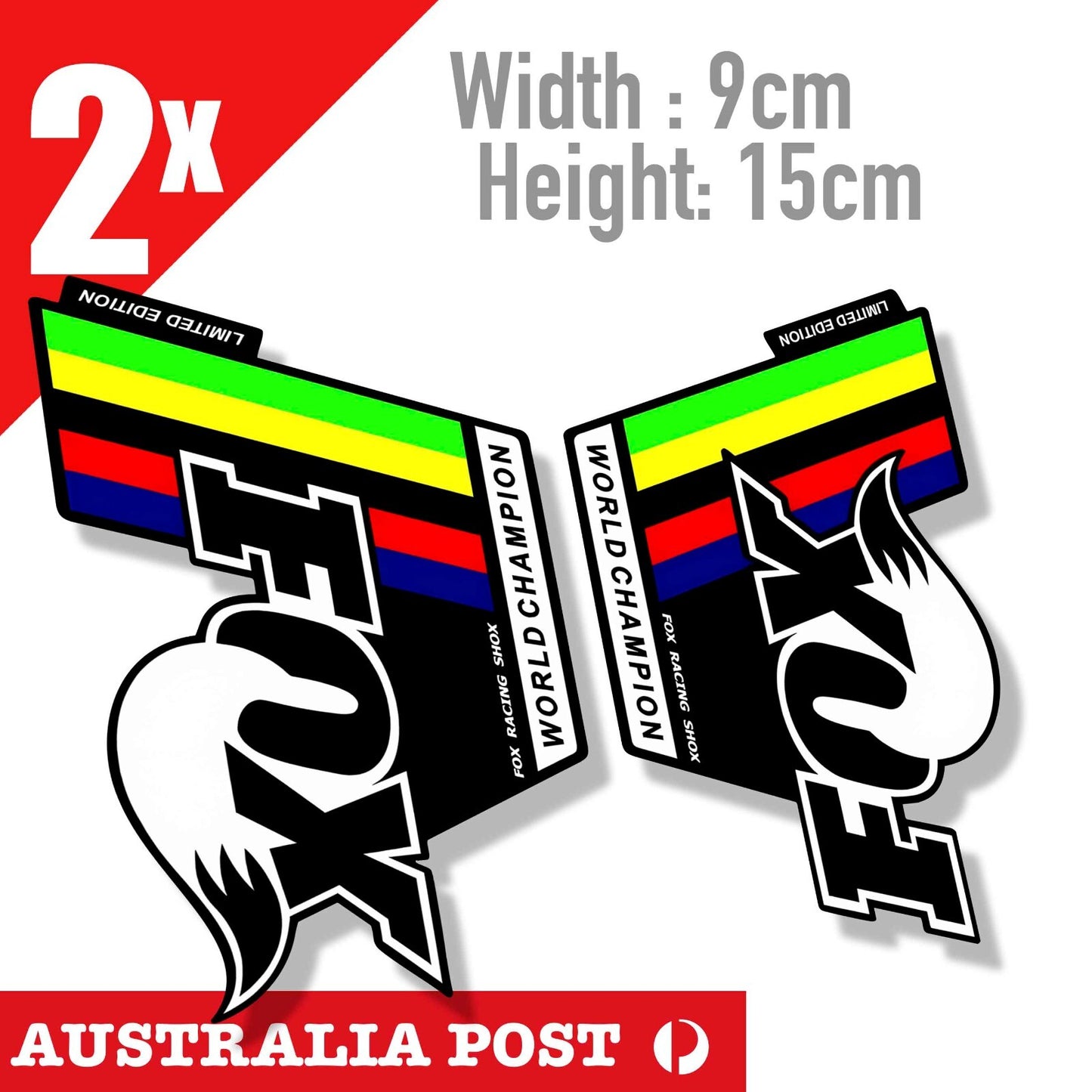 Fox Forks Suspension Factory Style WORLD Champion  Sticker