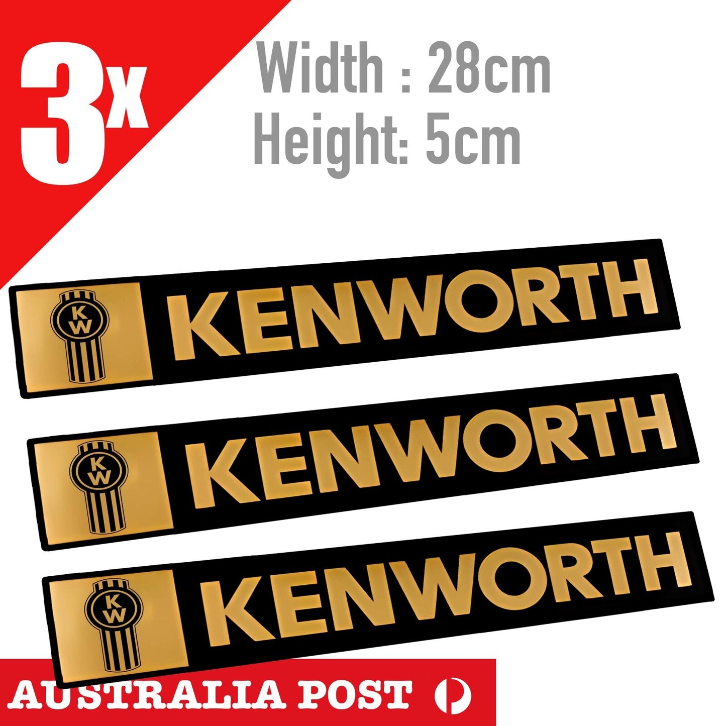 Kenworth Truck GOLD Banner, Kenworth Truck Truck logo x3 Stickers