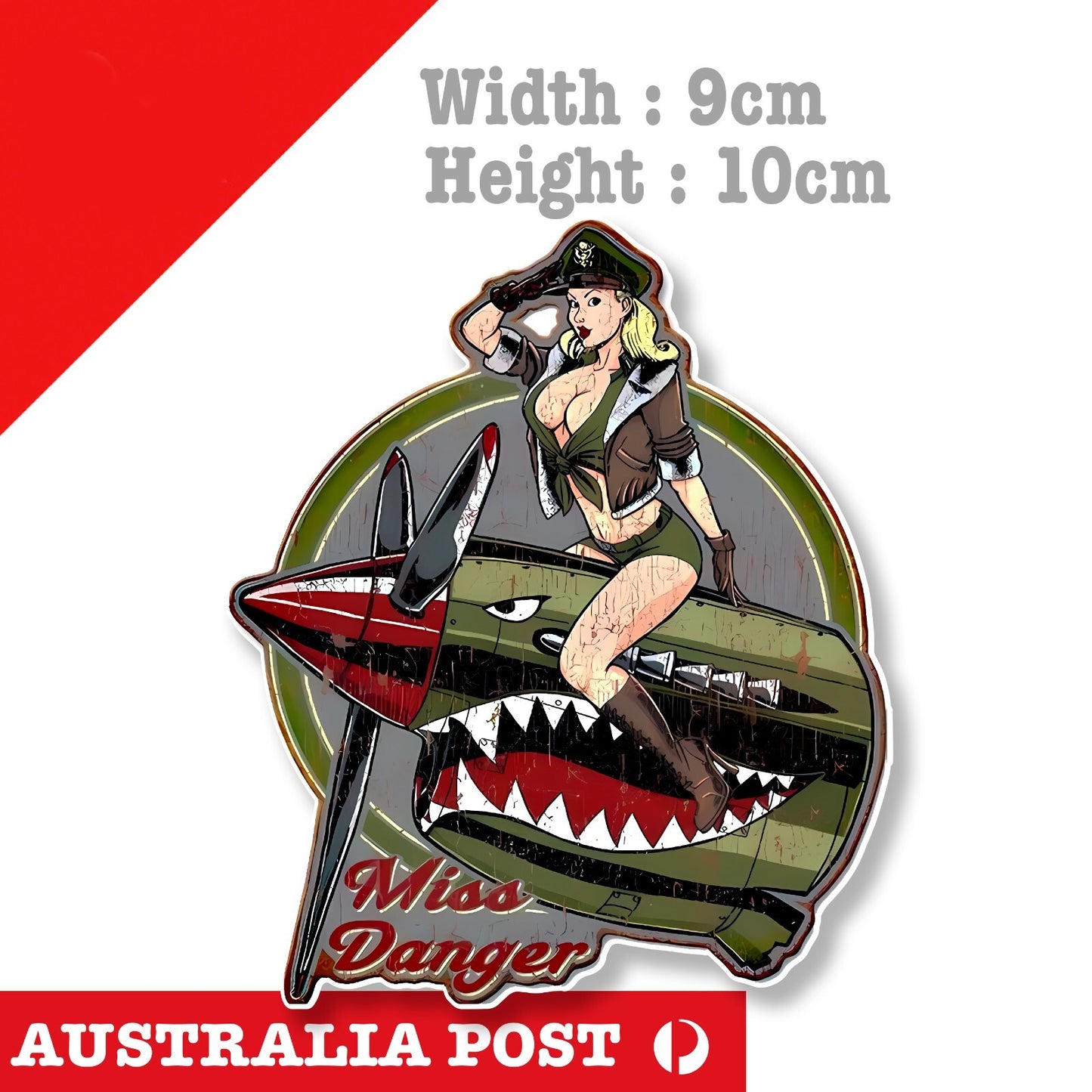 Bomber Girl, Miss Danger, Pin up girl, Bomb Shell Sticker