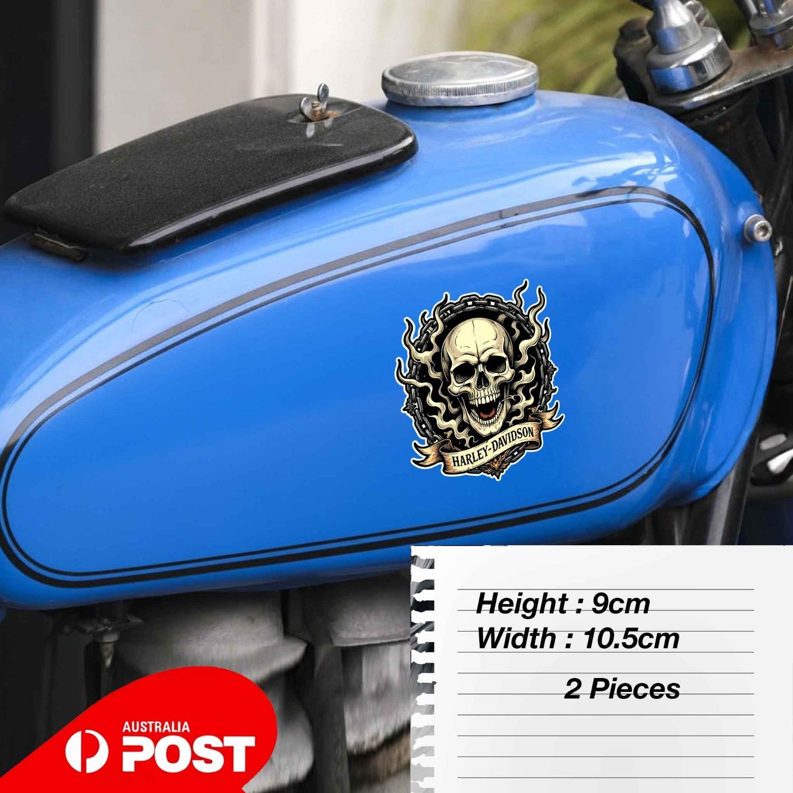 Harley Davidson SKULL # 1 Motorcycle, Helmet, Fuel Tank  Skull Head Stickers