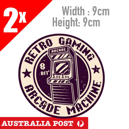 RETRO GAMING Arcade Machine Vintage Logo badge  Stickers