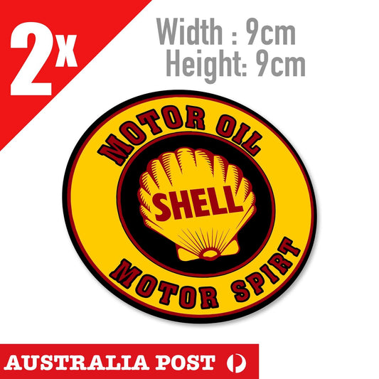 Shell Motor Oil Motor Spirit Vintage Old Retro Sign  Vinyl  Stickers