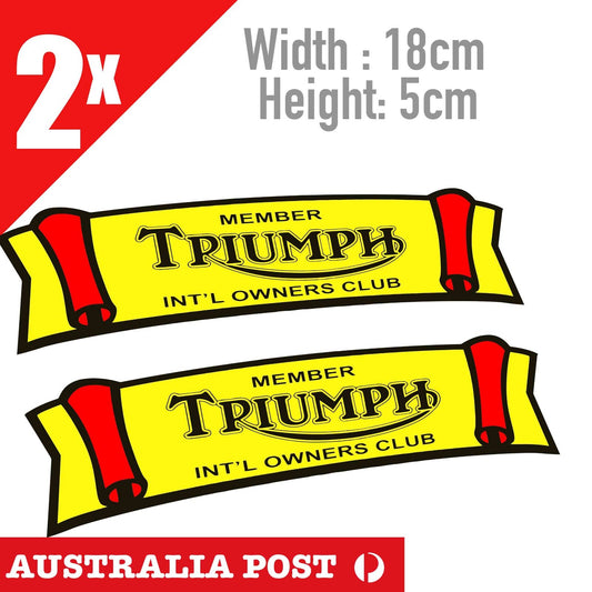 Triumph International Owners Motorcycle Banner Stickers
