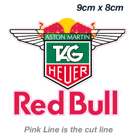 Red Bull Tag Heur Logo Laptop , Car  Vinyl  Sticker 