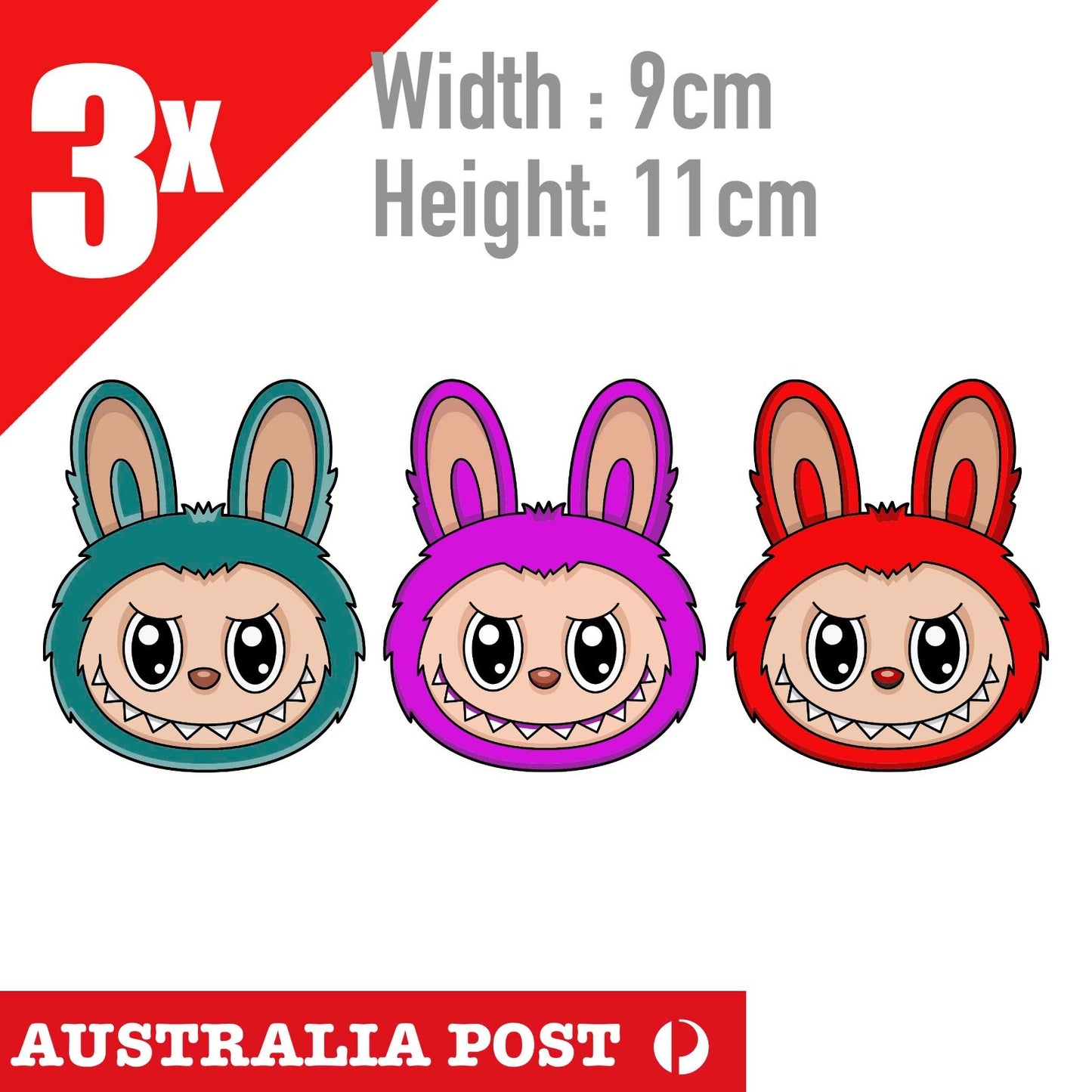 LaBUBU The Monsters Smile Head  x3  STICKER