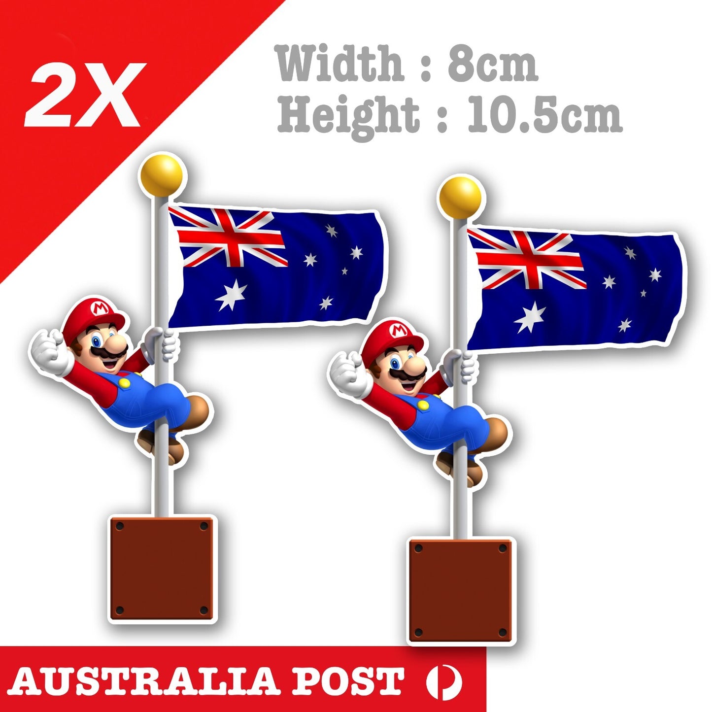 Australian Flag Super Mario, Nintendo Game Character Sticker