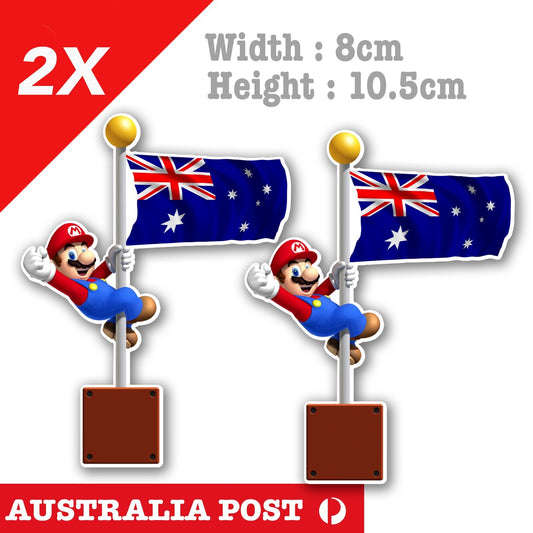 Australian Flag Super Mario, Nintendo Game Character Sticker