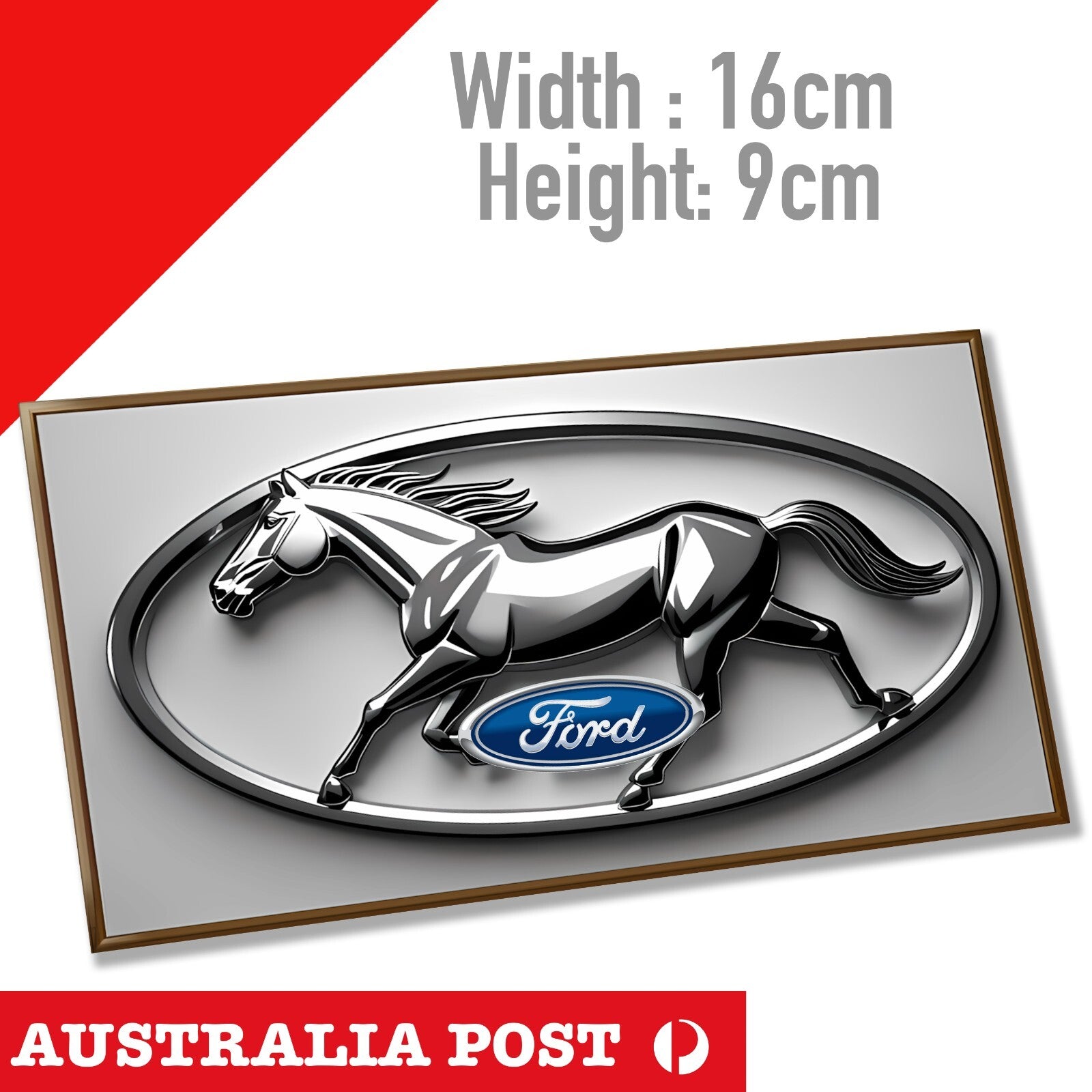 Ford Mustang Pony Logo Chrome Sticker