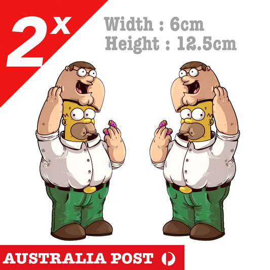 Homer Simpson Donut as Peter Griffin Funny Sticker