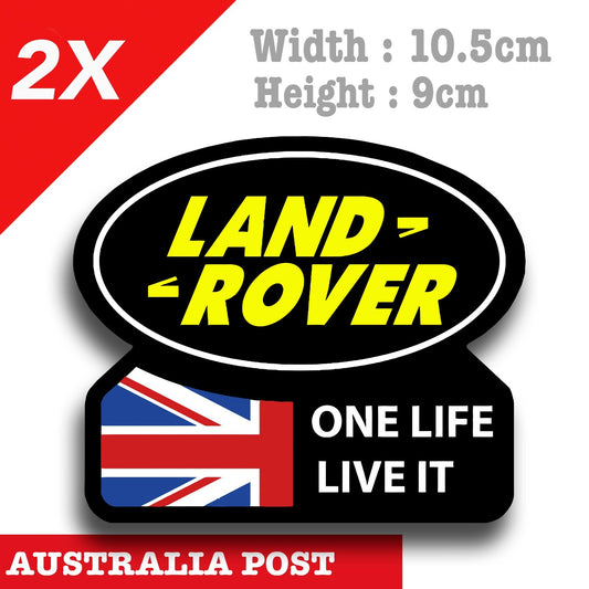 Land Rover - One Life , Live It - British Flag Decal Sticker 