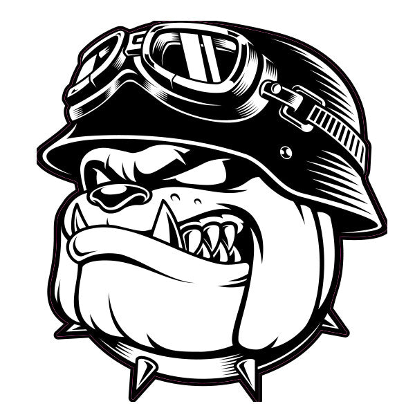 Angry Bull Dog Head Laptop , Car  Decal Sticker 