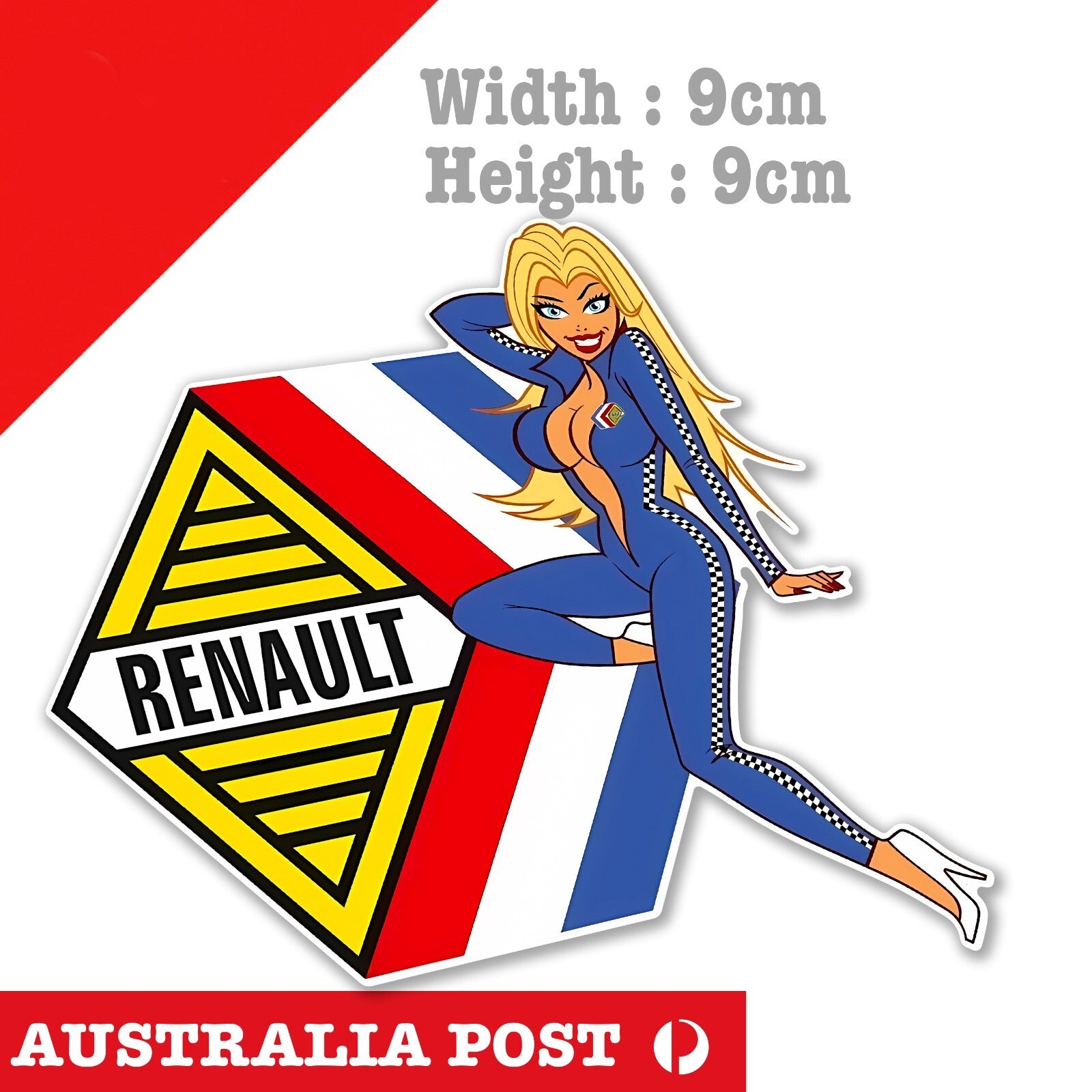 Renault Blonde Pin Up Girl  Decal Sticker