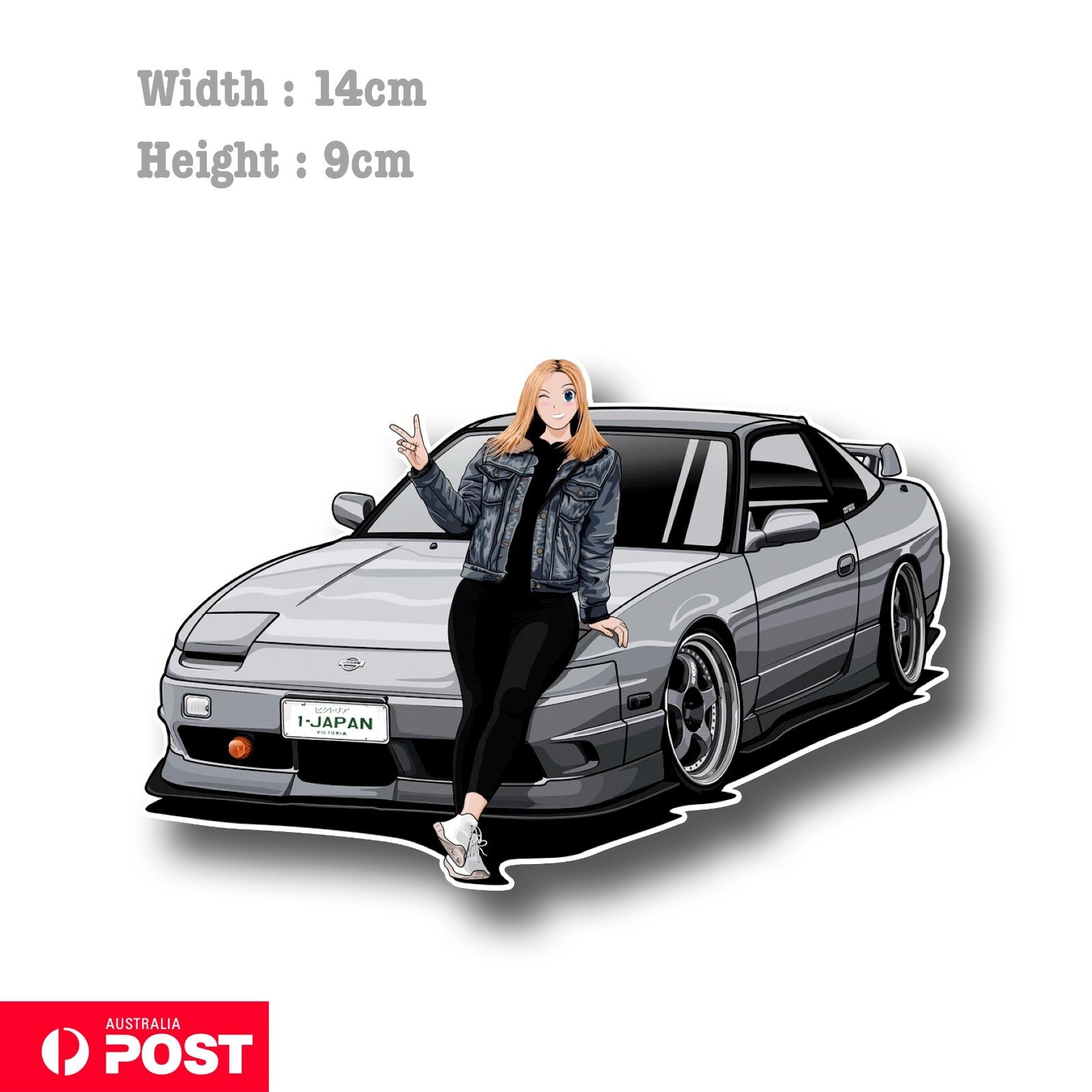 Nissan SILVIA S15 Drift Tuned JDM Girl Laptop , Car  Decal Sticker