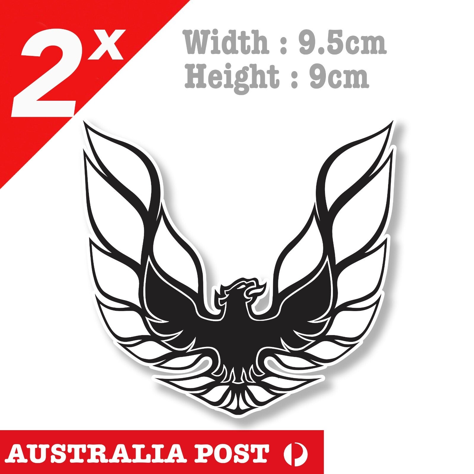 Pontiac Firebird 1977 Eagle Logo, American Muscle Car Eagle Black Logo Sticker