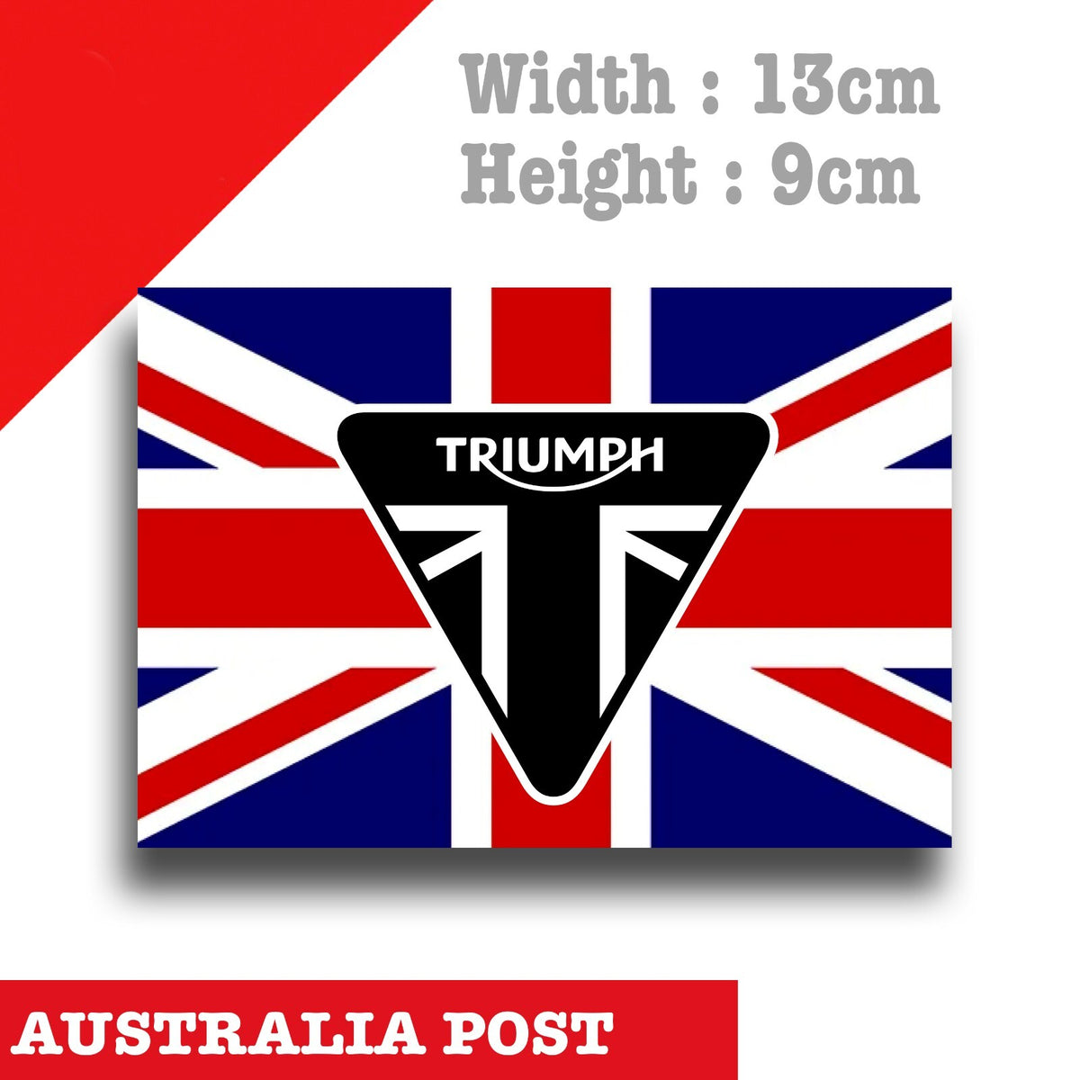 Triumph Motorcycle Logo Kingdom , Helmet Bike, British Flag Logo vinyl Sticker