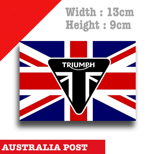 Triumph Motorcycle Logo Kingdom , Helmet Bike, British Flag Logo vinyl Sticker