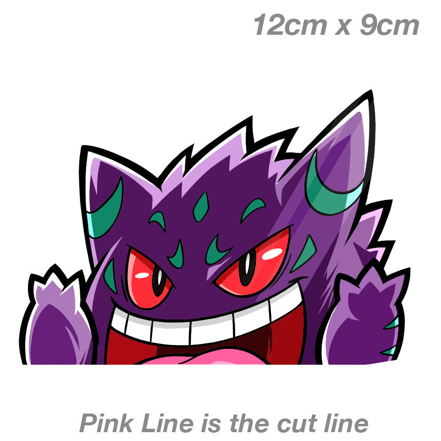 Peeper Window Sticker Gengar Pokémon Peeping Car Window Funny Vinyl Sticker – Astro Stickers