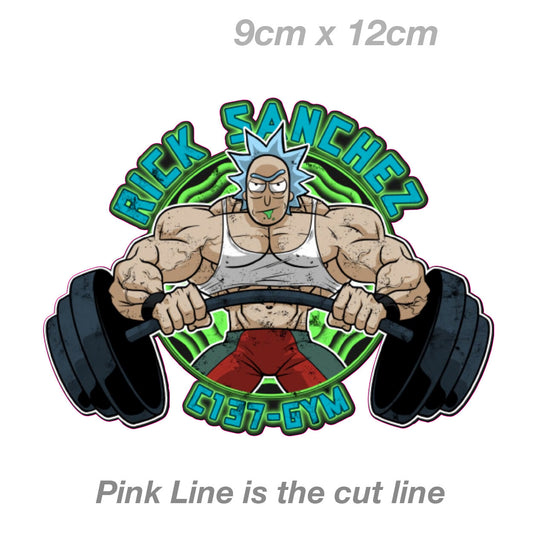 Rick and Morty Sticker - Rick Sanchez GYM Barbel Funny  Decal  Sticker 