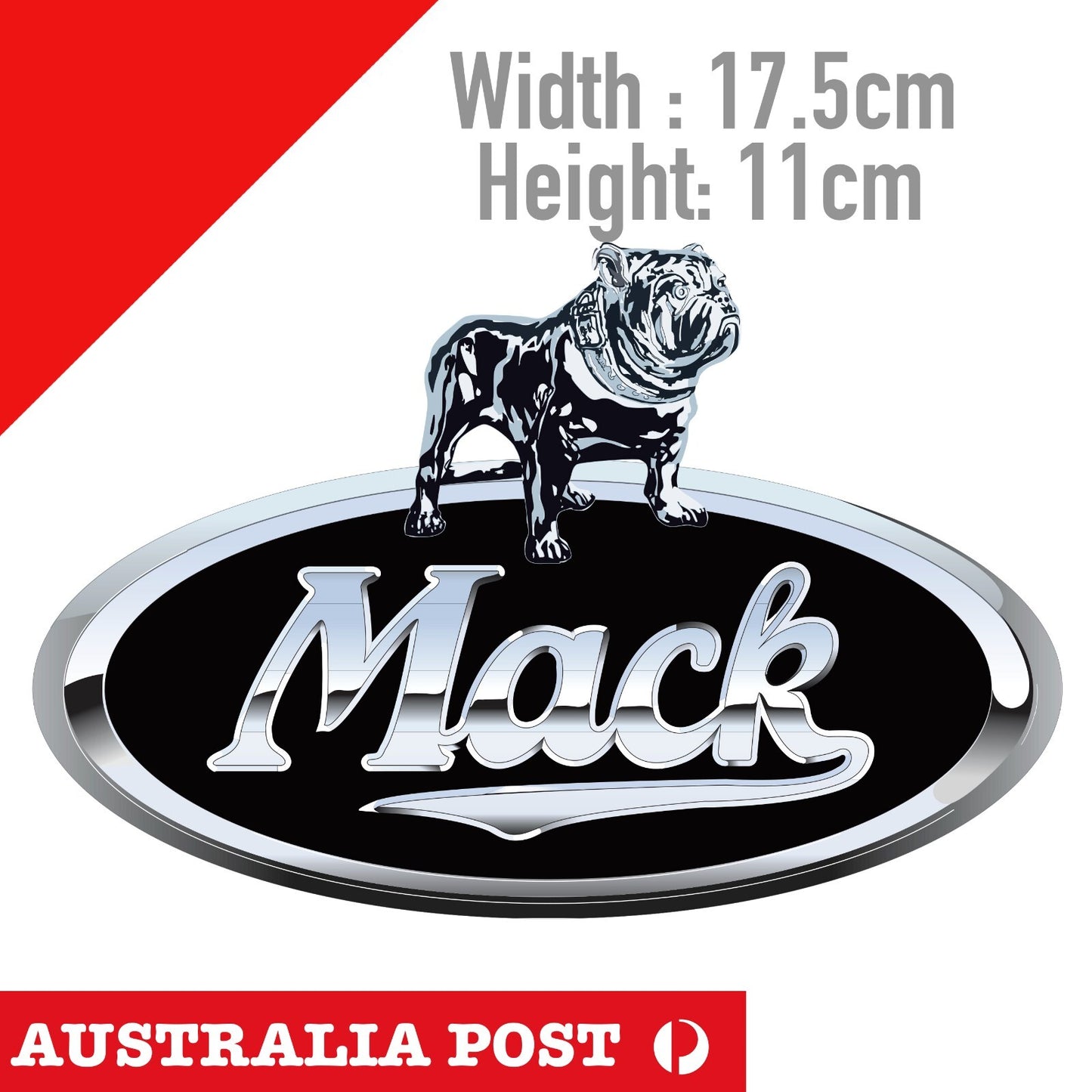 MACK Truck Logo Australia Truck V8 Logo Chrome Style  Sticker