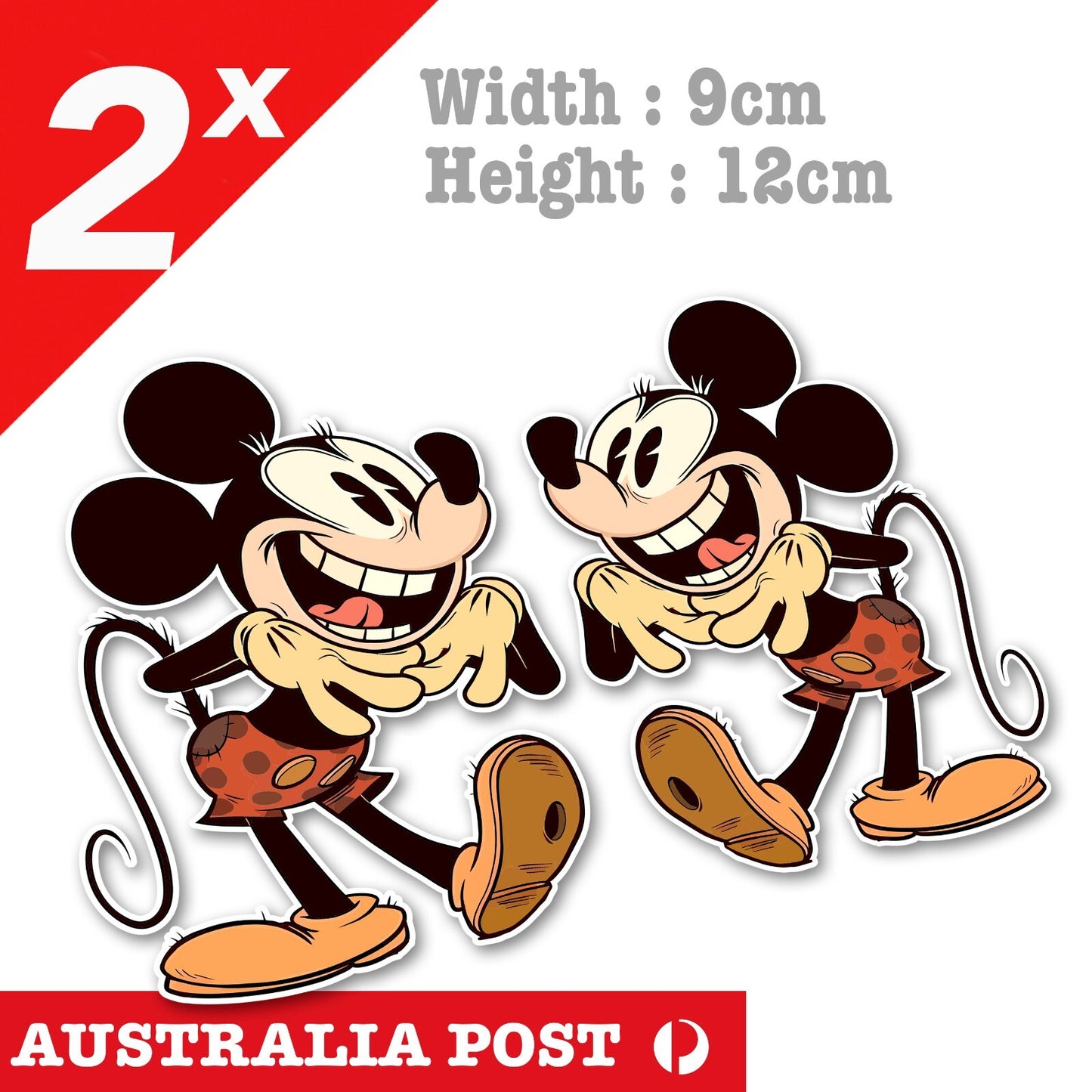 Disney Mickey Mouse Funny Sitting  Laptop , Car  Vinyl  Stickers