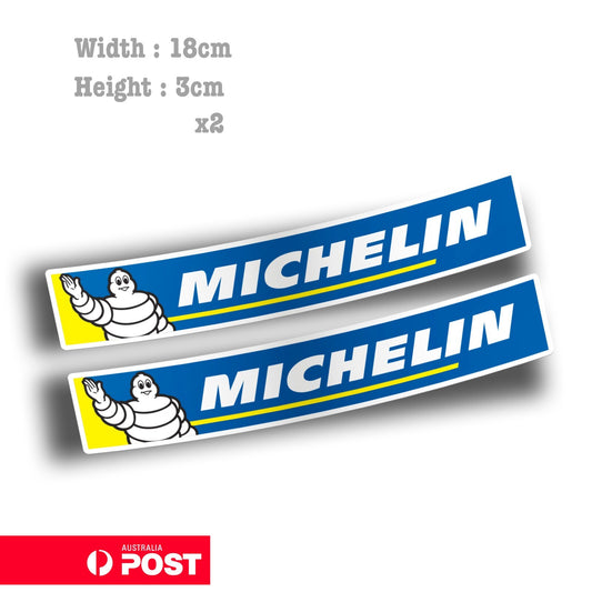 MICHELIN Man Tyre Mascot Blue Banner Decal Sticker 