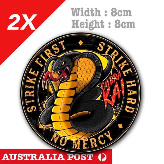 The Karate Kid - Strike First No Mercy Cobra Kai Decal  Stickers
