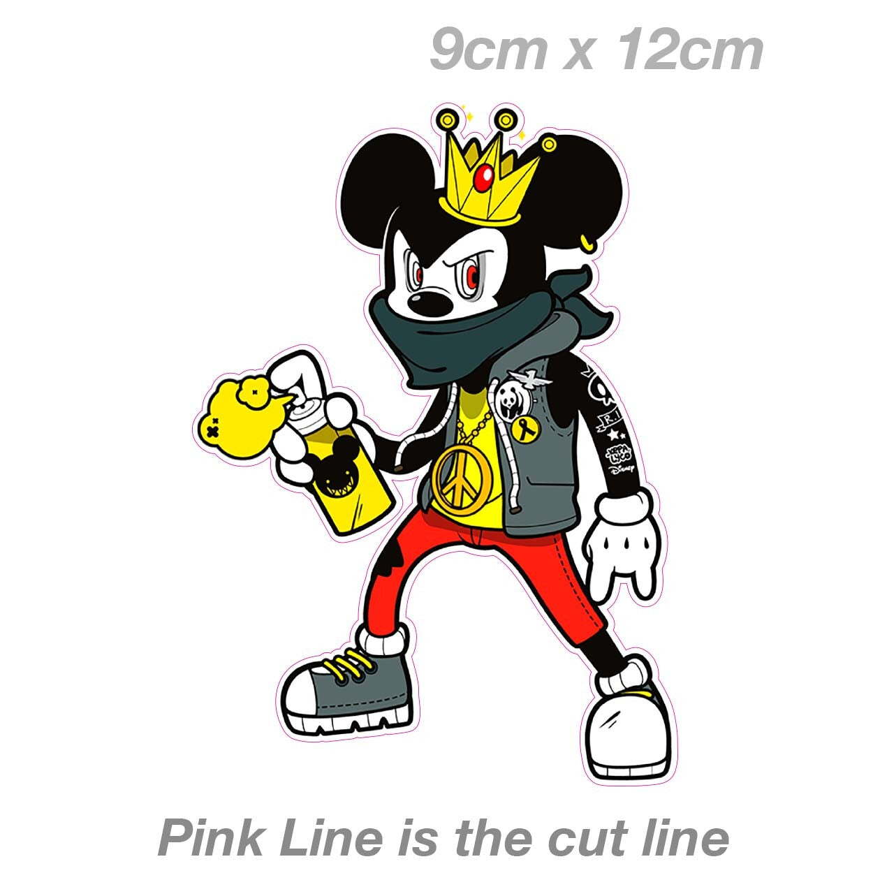 Punk Graffiti Mickey Mouse - Disney , Tattoo Laptop , Car  Vinyl  Sticker 