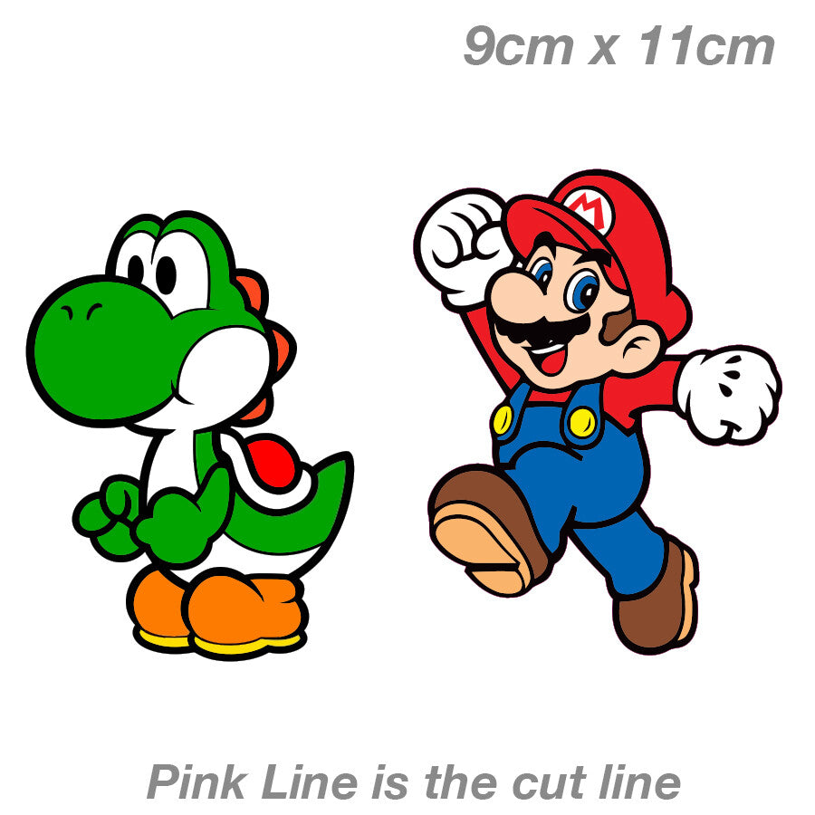 Mario and Yoshi - Super Nintendo  Vinyl  Sticker 