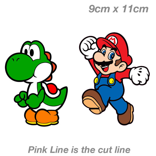 Mario and Yoshi - Super Nintendo  Vinyl  Sticker 